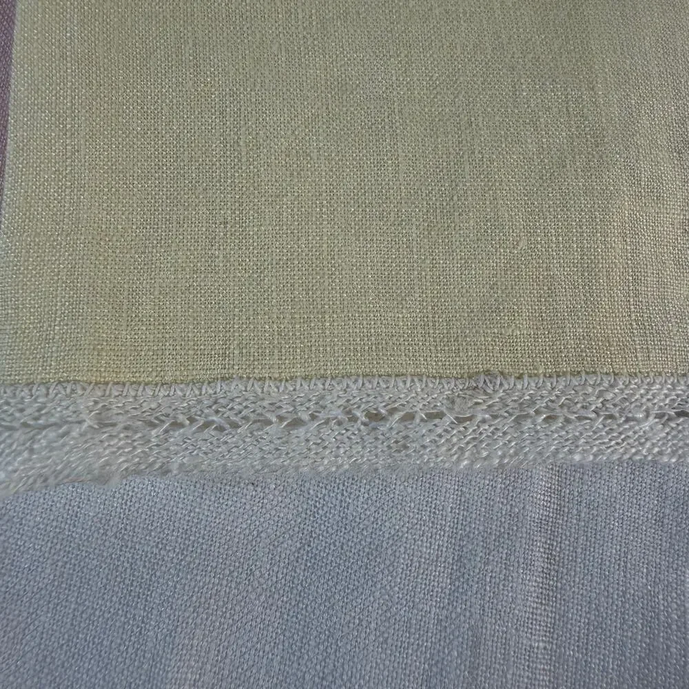 Vintage 1950s Linen Finger Towels Set of 3, Pastel Lace Border Guest Hand Towels